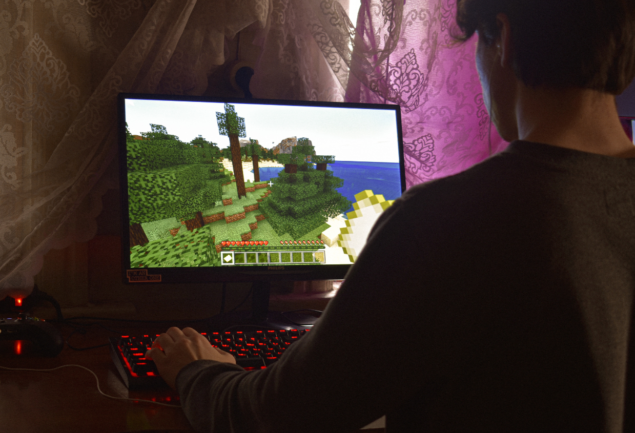 Imagem de adolescente jogando no computador